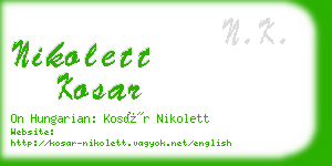 nikolett kosar business card